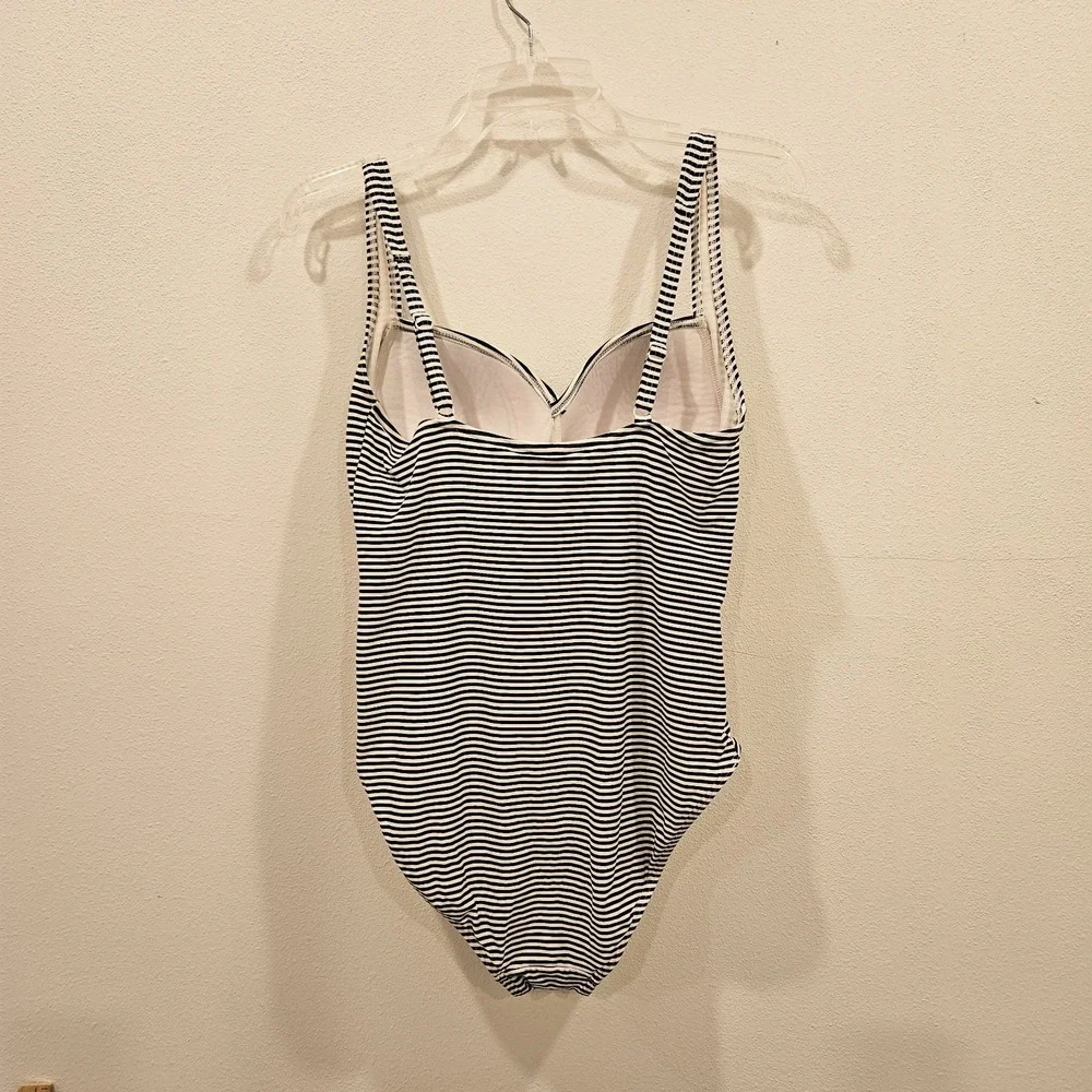 Bond Eye Australia One Piece Swimsuit Ladies Size 10 Striped Shirred Resort